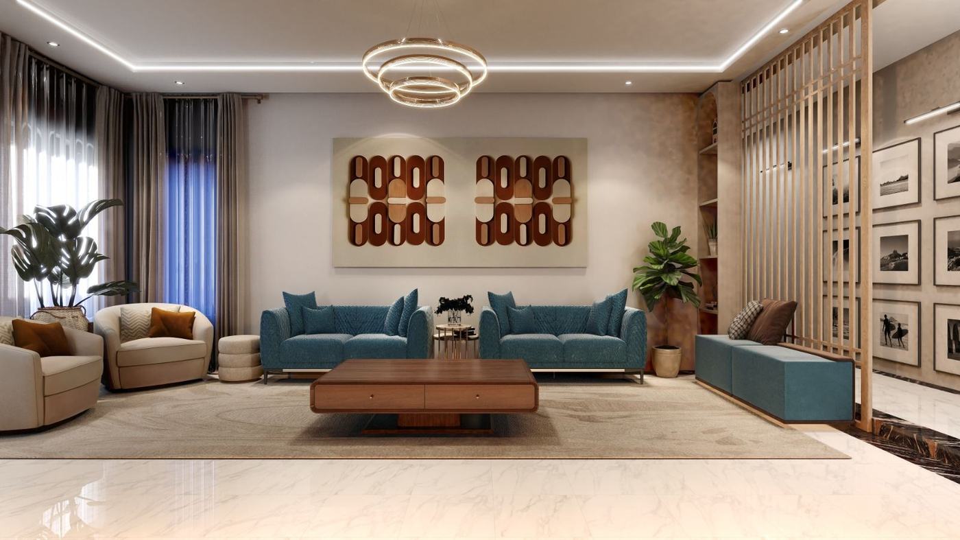 Luxury residential living room interior design by T&T