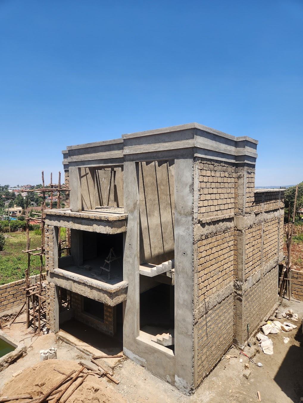 Multi storey residential building structural frame under construction in Nairobi